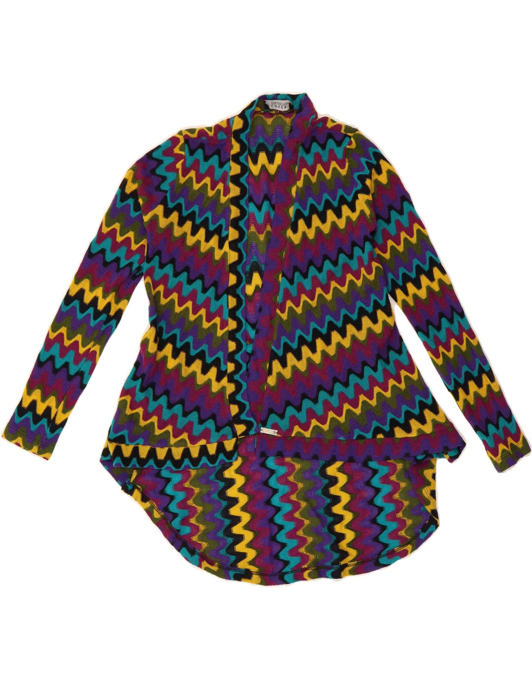 COVERI Womens Longline Cardigan Sweater UK 10 Small Multicoloured Vintage Coveri and Second-Hand Coveri from Messina Hembry 