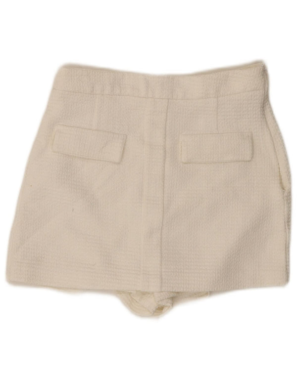 Pantaloni scurți casual pentru femei Zara Medium W28 Bumbac alb
