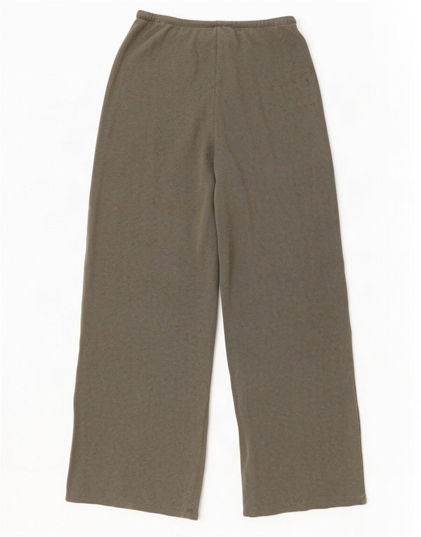 Pantaloni de trening Zara pentru femei cu picioare largi UK 8 Bumbac kaki mic