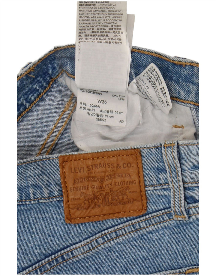 Pantaloni scurți din denim cu talie înaltă LEVI'S pentru femei, W26, bumbac albastru mic