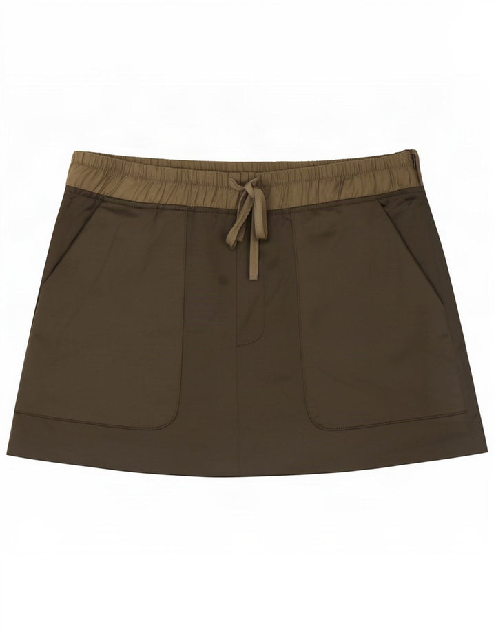 Fustă mini pentru femei Zara Medium W28 Kaki Poliester