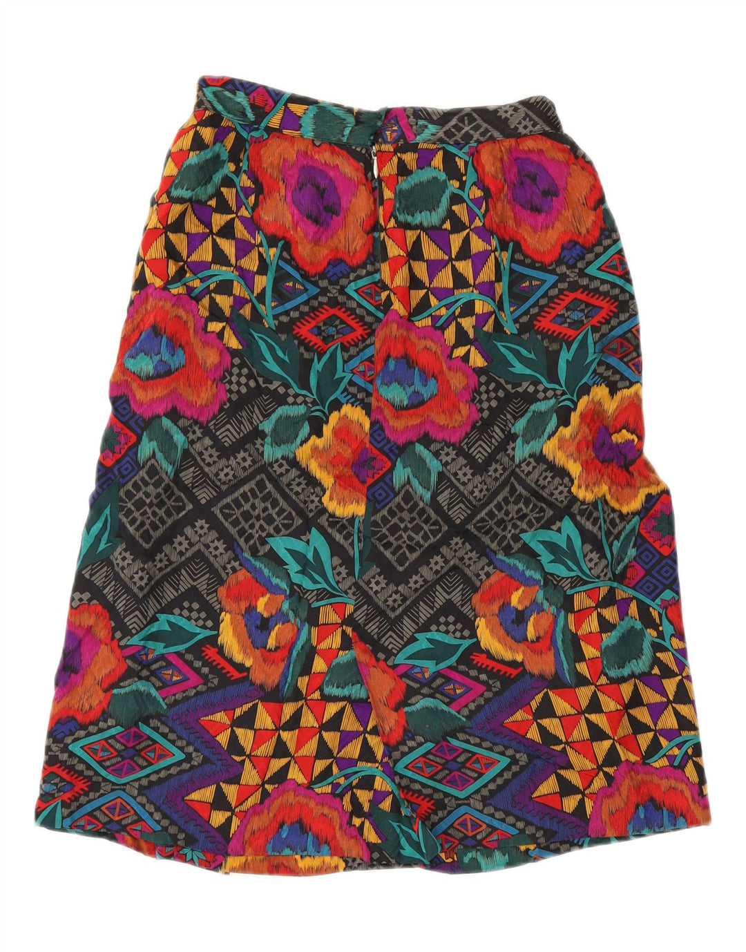 VINTAGE Womens Midi Skirt W26 Small Multicoloured Floral Vintage Vintage and Second-Hand Vintage from Messina Hembry 