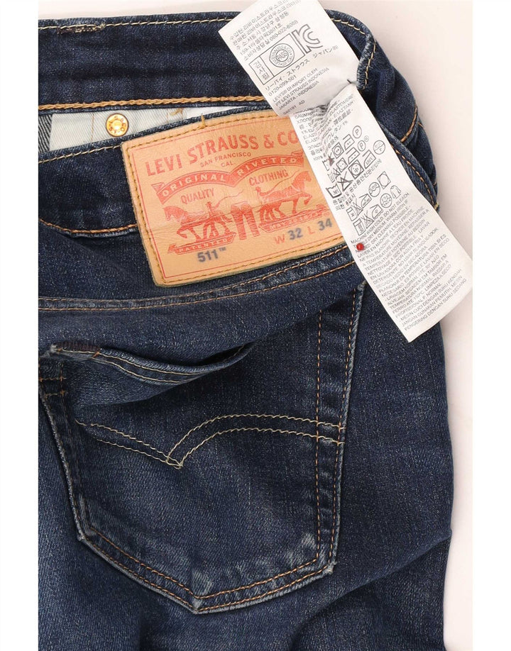 Blugi pentru bărbați Levi's 511 Slim W32 L34 Bumbac bleumarin