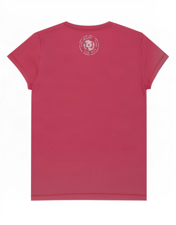 Tricou cu grafic Liu Jo pentru femei Top UK 12 Medium Pink Bumbac