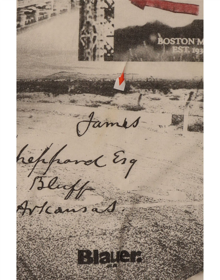 Tricou cu grafic supradimensionat Blauer pentru femei Top UK 10 Small Off White Bumbac