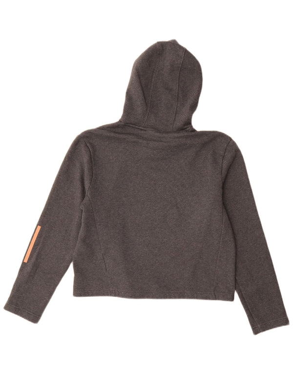 Pulover pentru fete Adidas Crop Hoodie 14-15 ani bumbac gri