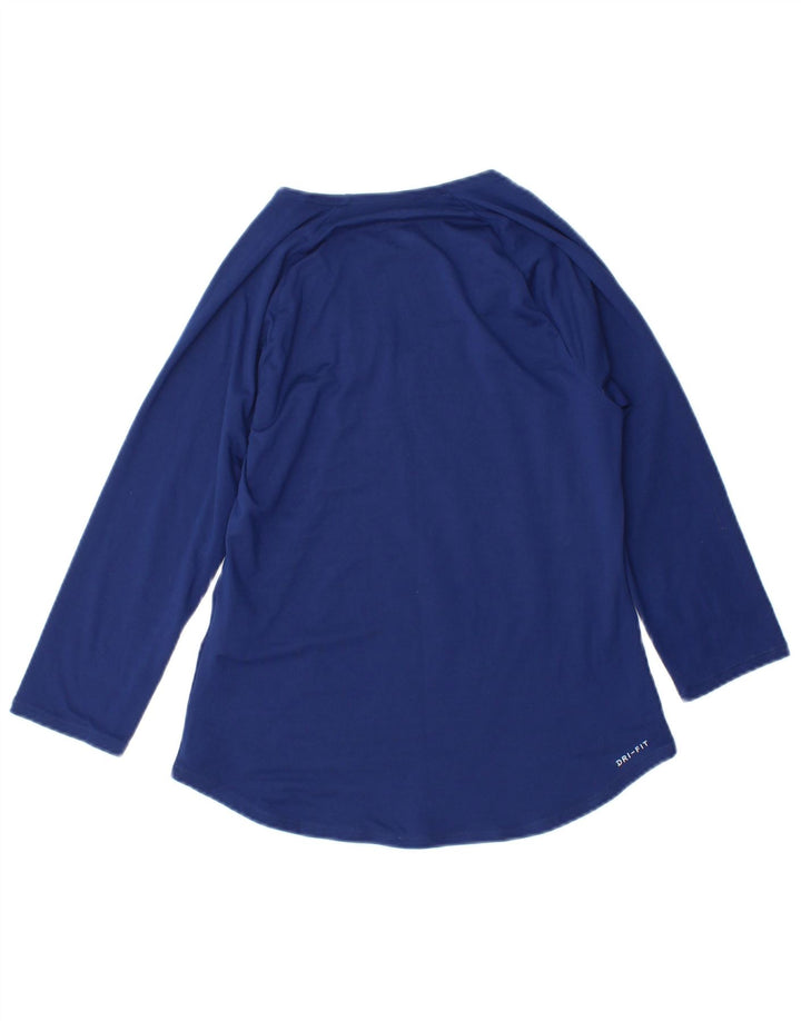 Nike Dri Fit Top cu mânecă lungă pentru femei UK 10 Small, bleumarin, poliester