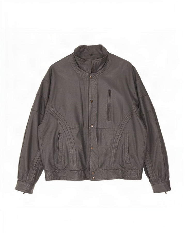 Geacă de piele vintage pentru bărbați IT 50 Large Black