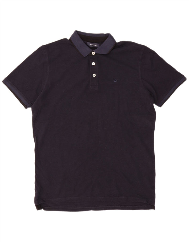 Cămașă polo pentru bărbați JACK & JONES XL Bumbac bleumarin