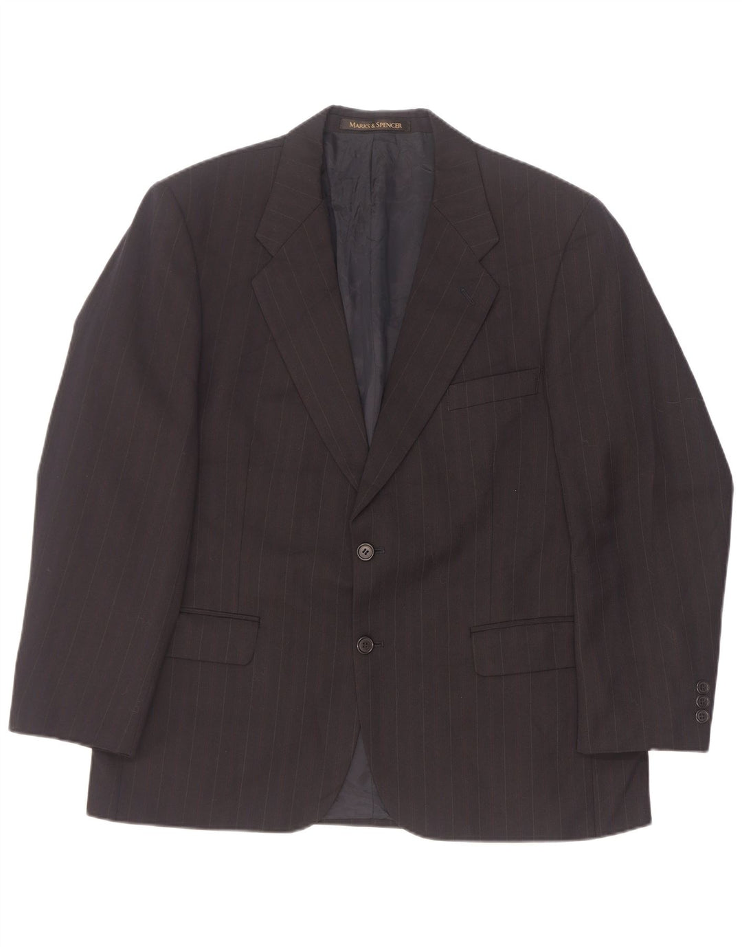 Marks & Spencer jachetă pentru bărbați cu 2 nasturi EU 52/54 4XL, negru, cu dungi