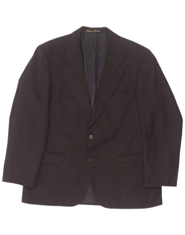Marks & Spencer jachetă pentru bărbați cu 2 nasturi EU 52/54 4XL, negru, cu dungi