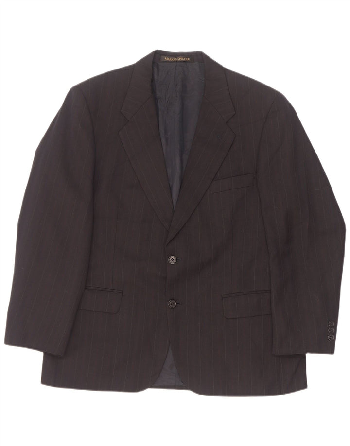Marks & Spencer jachetă pentru bărbați cu 2 nasturi EU 52/54 4XL, negru, cu dungi