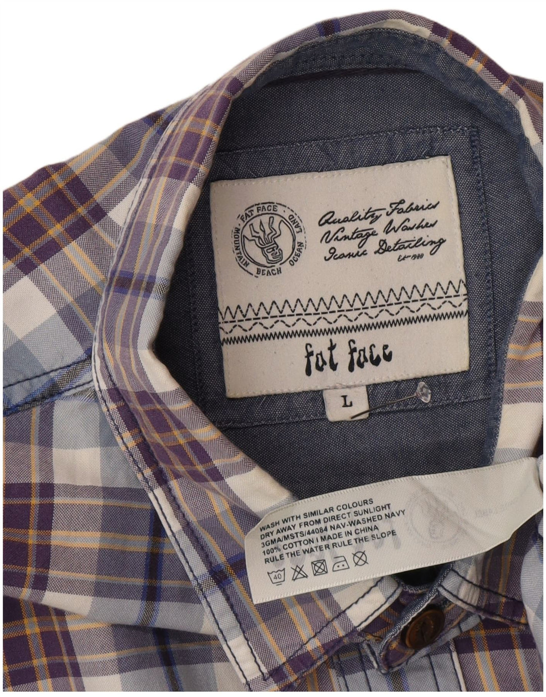 Cămașă pentru bărbați Fat Face, mare, albastru, din bumbac