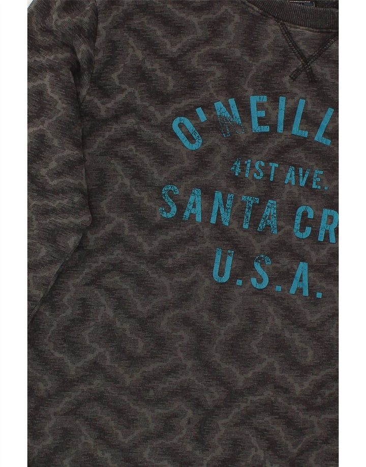 O'NEILL Womens Abstract Pattern Graphic Sweatshirt Jumper UK 16 Large Grey Vintage O'Neill and Second-Hand O'Neill from Messina Hembry 