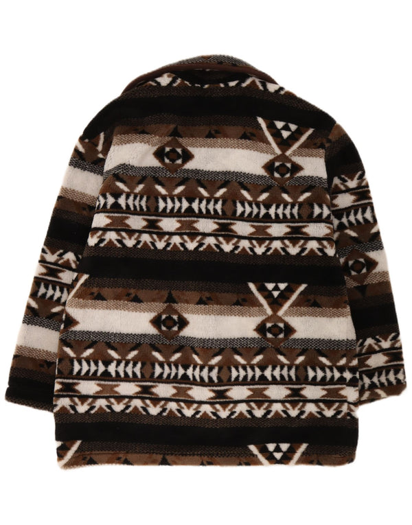Manson vintage supradimensionat pentru femei din tricot UK 10/12 mic maro Fair Isle