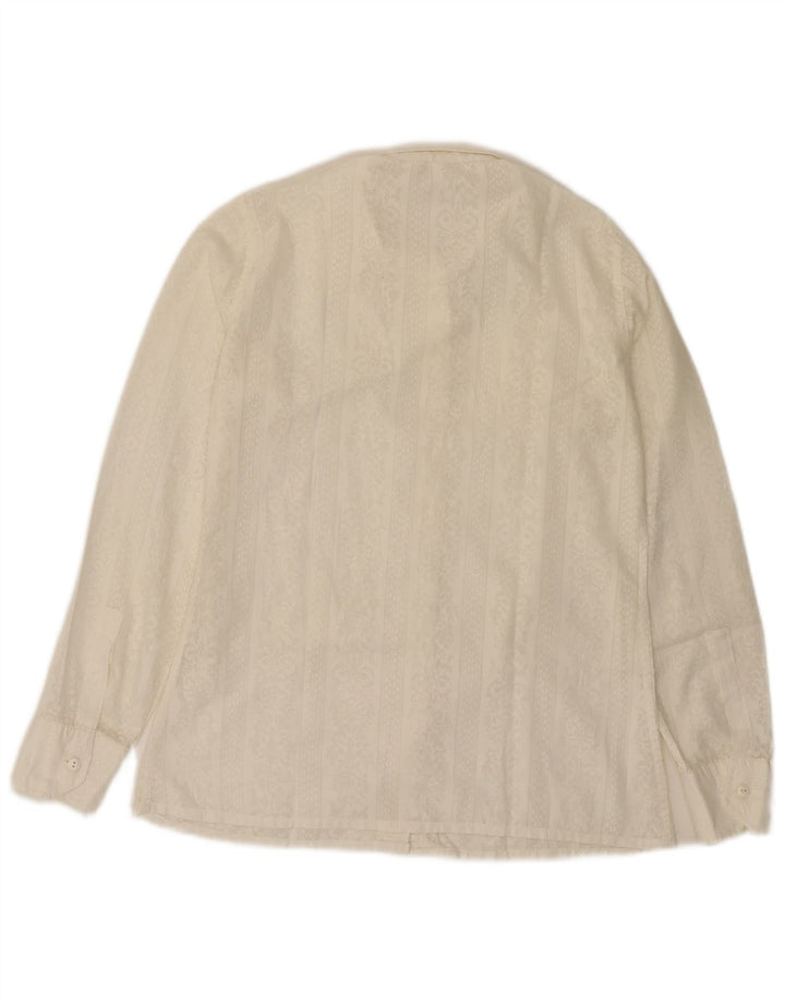 Cămașă Vintage pentru femei UK 12 Medium White Paisley