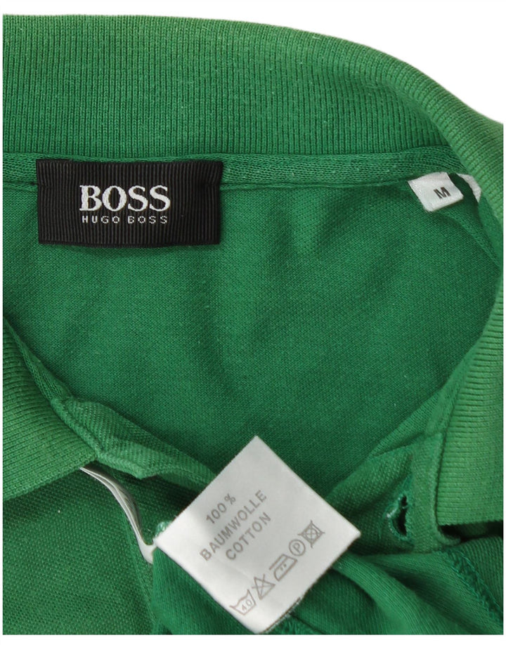 Tricou polo HUGO BOSS pentru bărbați, bumbac verde mediu