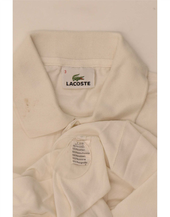 Tricou polo pentru bărbați Lacoste Mărimea 3 Bumbac alb mic