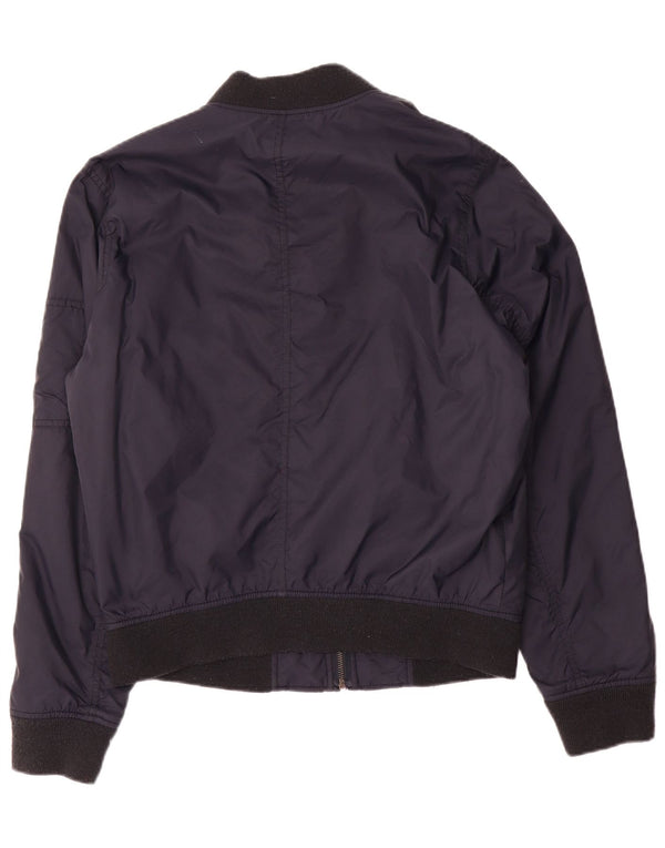 Hollister Bomber Jacket pentru bărbați UK 38 Medium Bleumarin Poliester