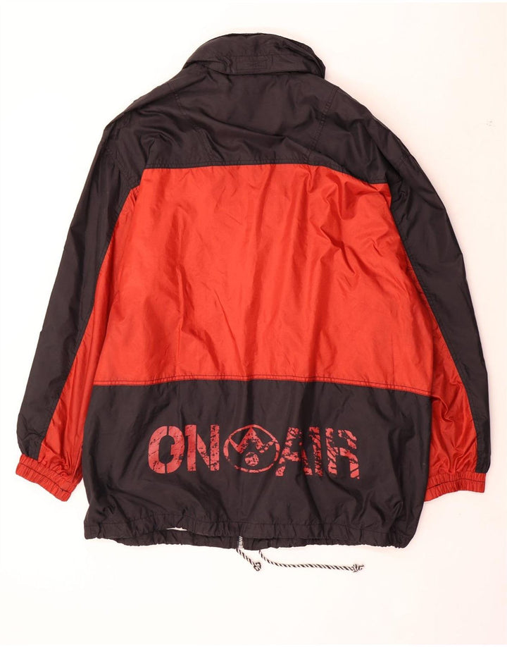 Jachetă de ploaie cu grafică vintage pentru bărbați UK 42 XL Poliamidă color bloc roșu