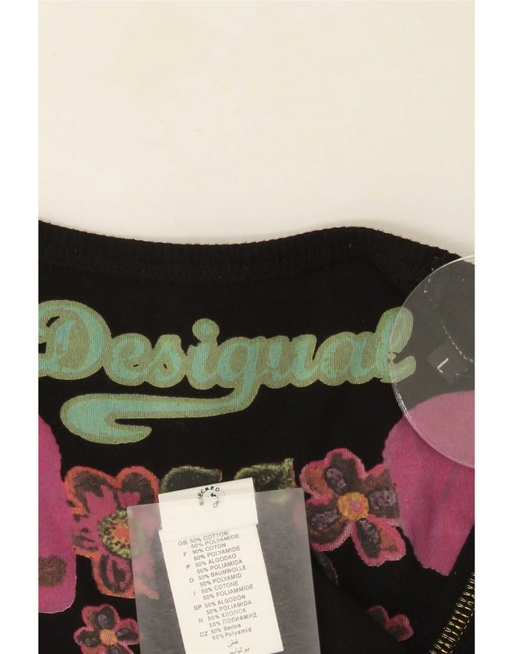Vestă Desigual pentru femei UK 14, mare, negru, bumbac