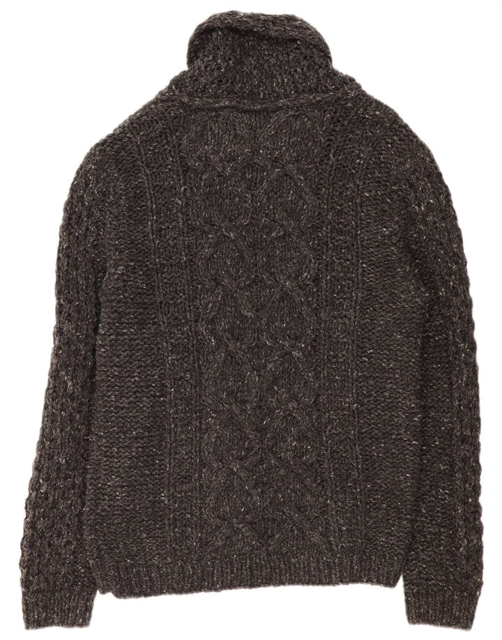 Pulover cardigan pentru bărbați DIESEL, lână mare, gri cu pete