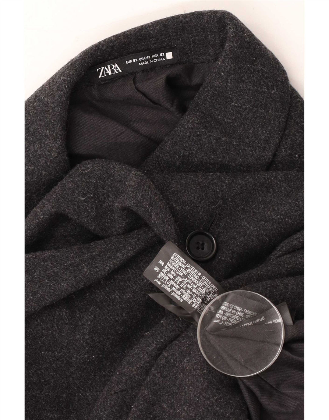 Blazer pentru bărbați Zara cu 2 nasturi EU 52 Lână mare cu dungi gri