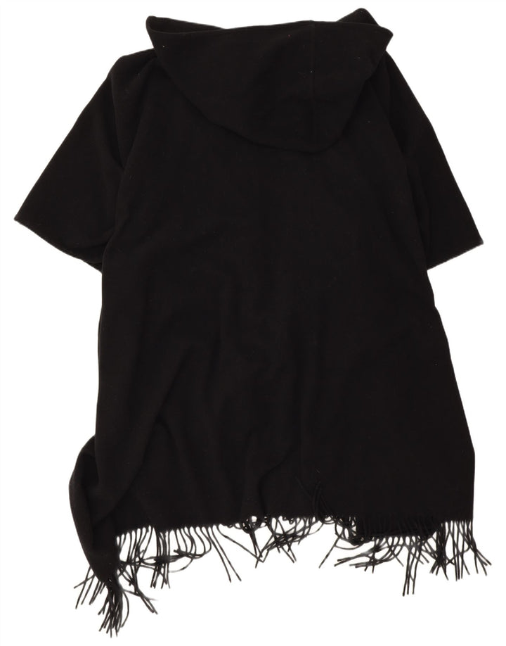 Palton poncho cu glugă pentru femei Easy Comfort, mărime unica, lână neagră