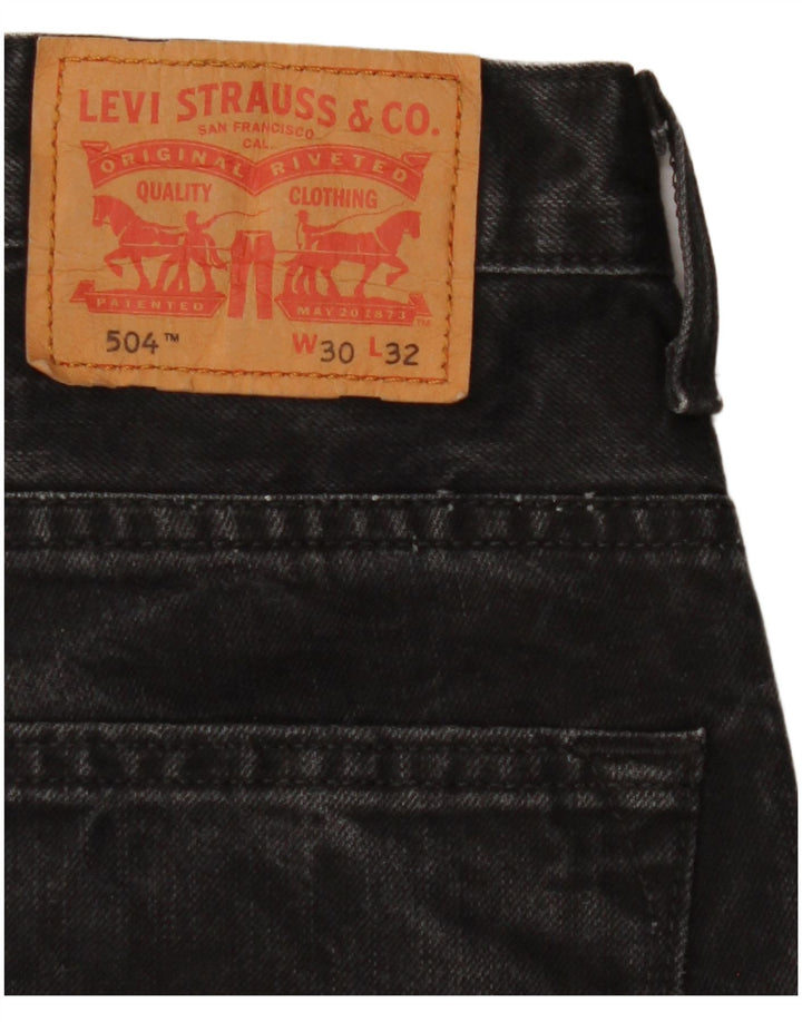 Blugi drepti pentru bărbați Levi's 504 W30 L32 bumbac negru