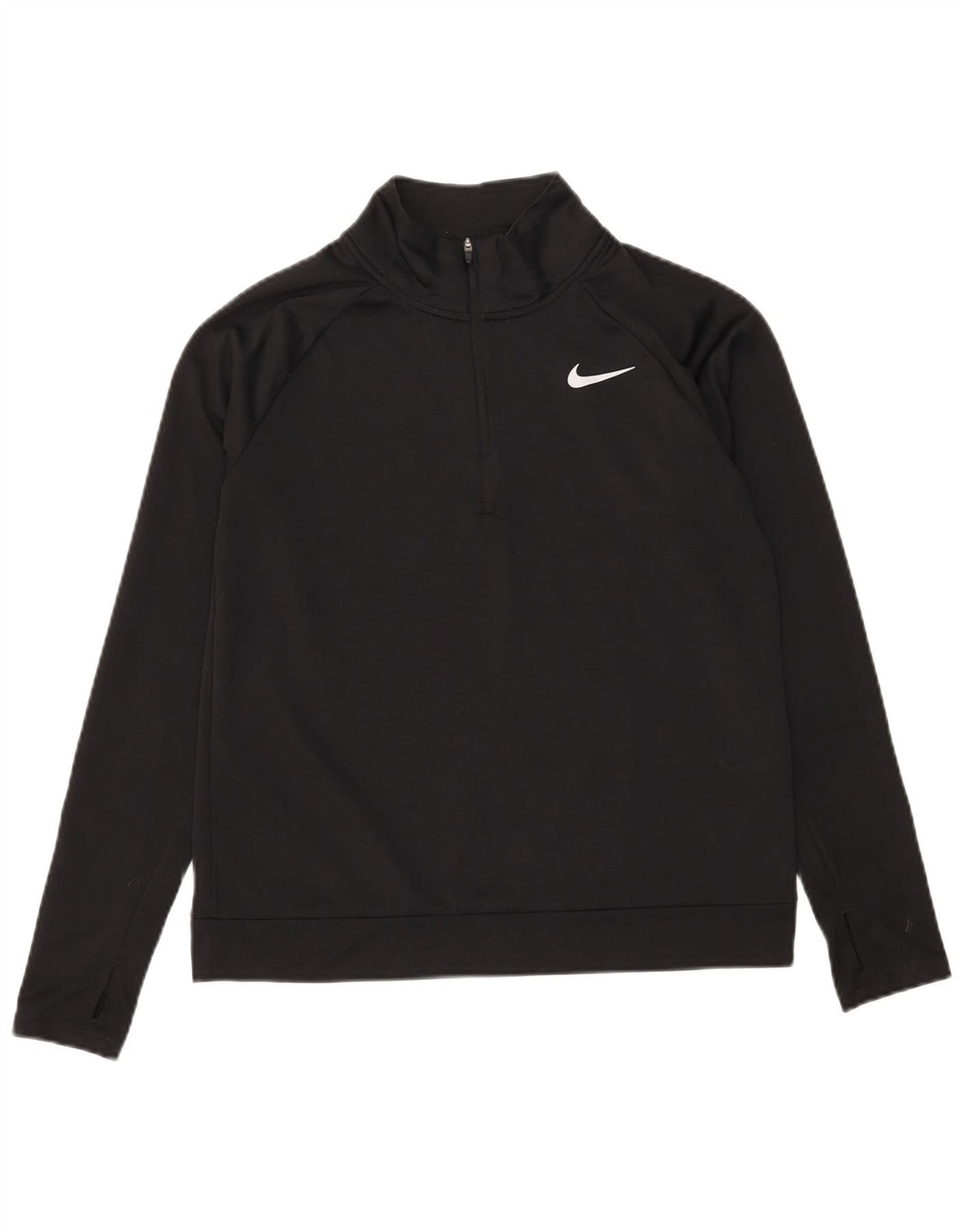 Top de trening NIKE Dri Fit, cu fermoar și gât, pentru femei, UK 10, negru