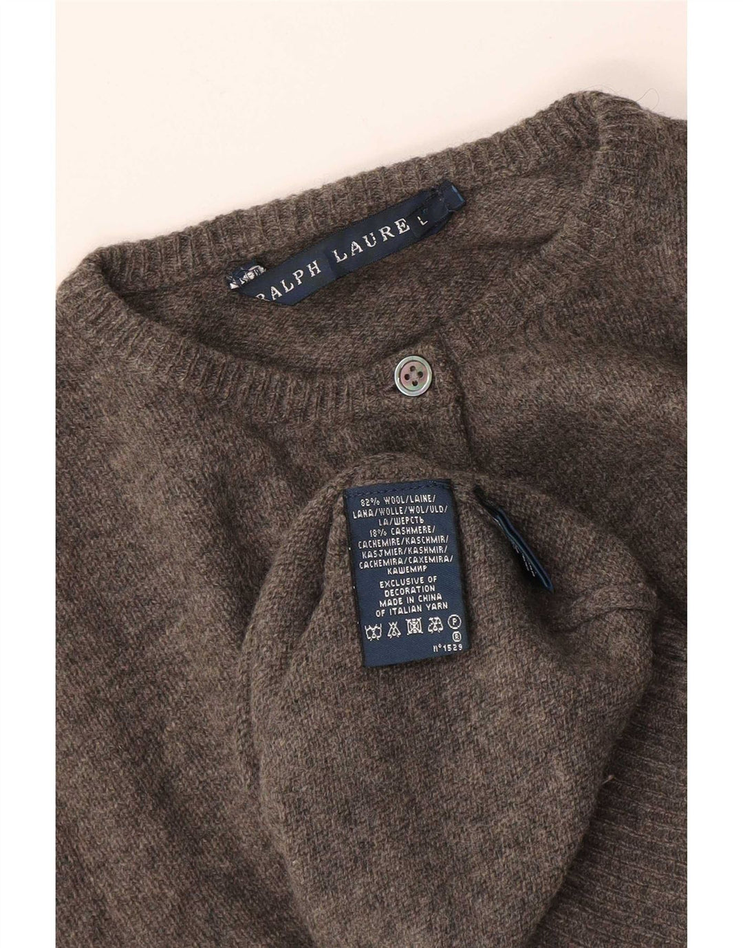 Pulover cardigan pentru femei Ralph Lauren UK 16 Lână mare gri