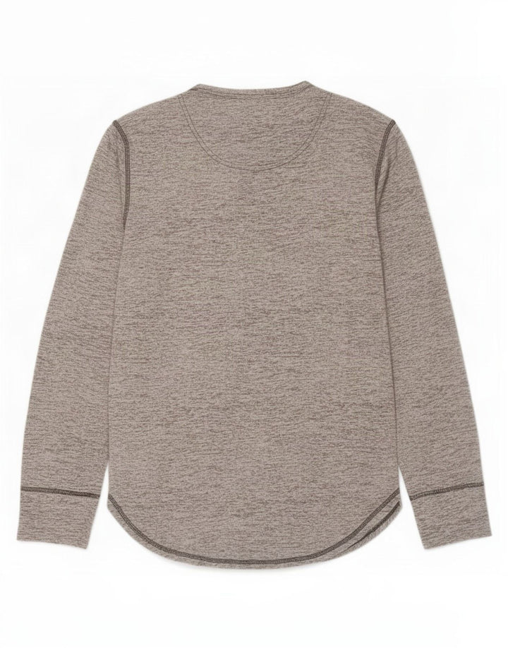 Hollister Top pentru bărbați cu mânecă lungă, mic, gri, bumbac cu pete