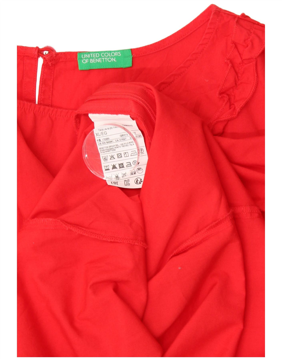 Bluză fără mâneci pentru femei BENETTON UK 18 XL bumbac roșu