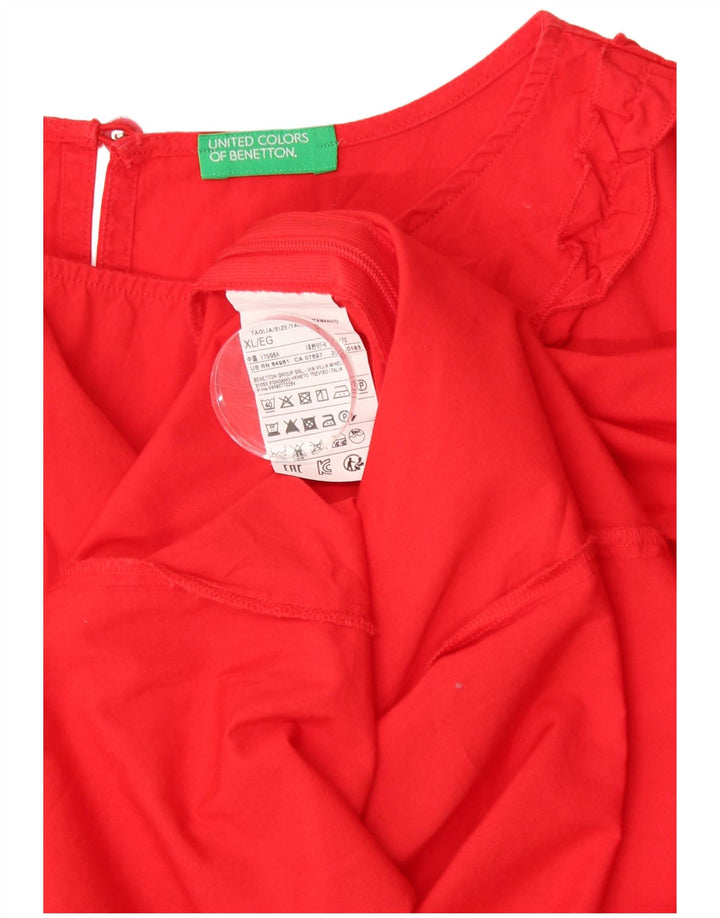 Bluză fără mâneci pentru femei BENETTON UK 18 XL bumbac roșu