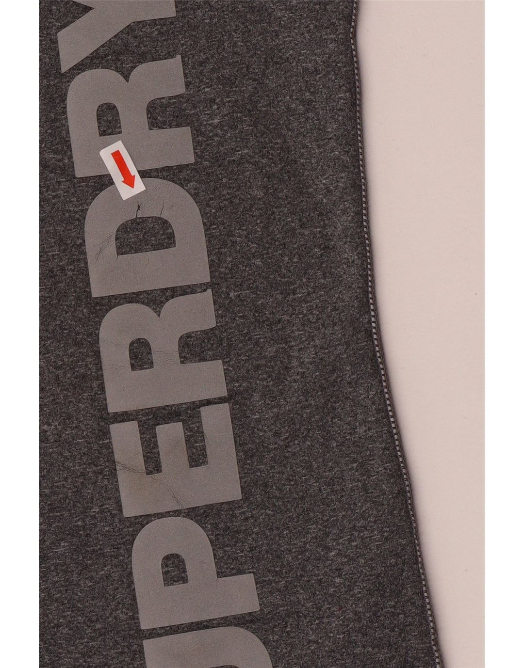 Tricou grafic Superdry pentru femei Top UK 14 mare, gri poliester cu pături