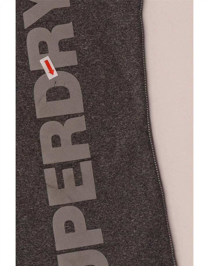 Tricou grafic Superdry pentru femei Top UK 14 mare, gri poliester cu pături