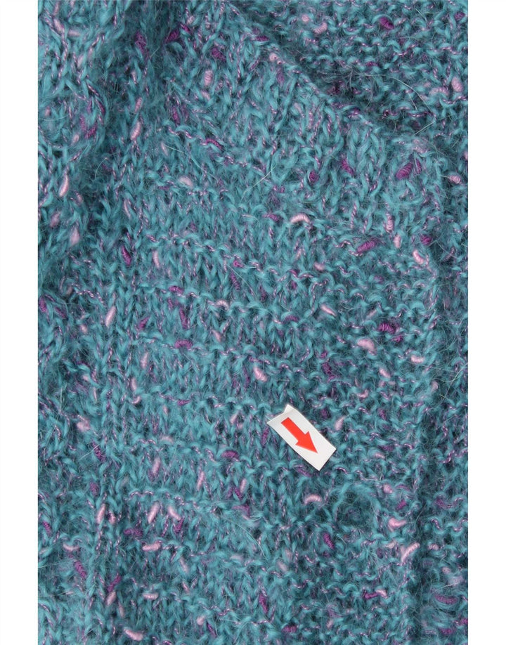 Pulover Vintage cardigan deschis pentru femei UK 12 Medium Blue Flecked