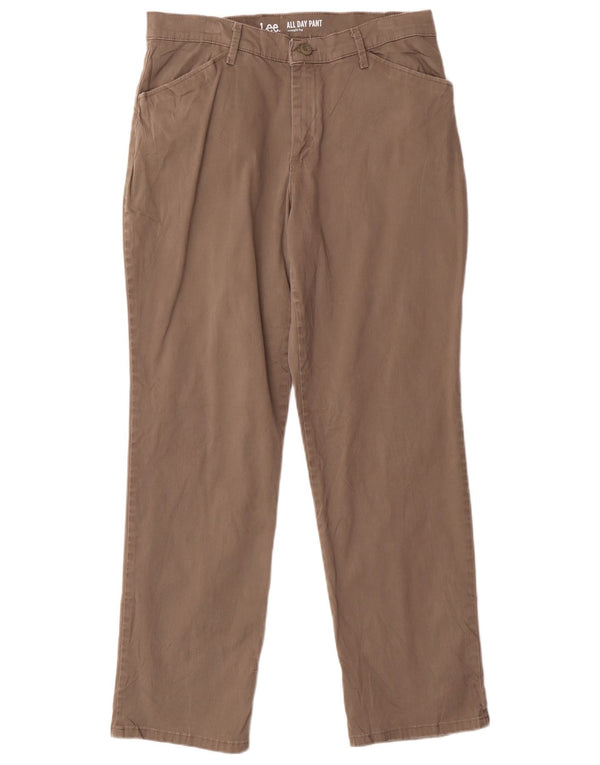 Pantaloni casual drepti pentru femei Lee US 10 Large W30 L29 Maro Bumbac