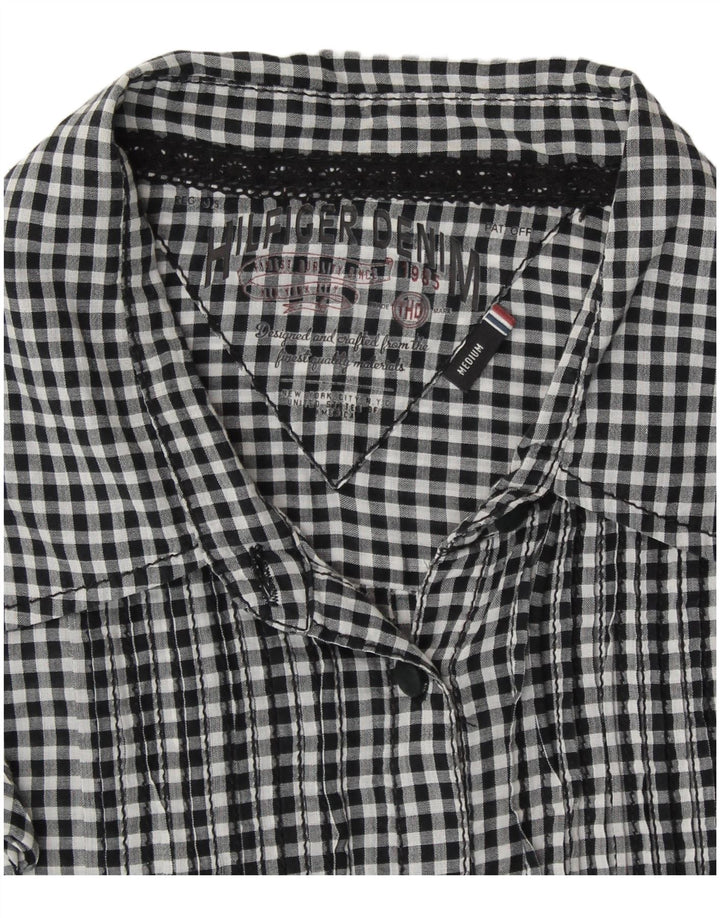 Bluză cămașă fără mâneci pentru femei TOMMY HILFIGER UK 14 Medium Black Gingham