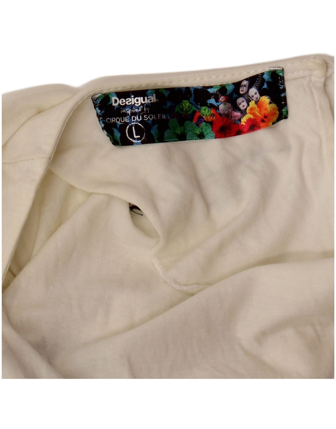 DESIGUAL pentru femei Cirque Du Soleil Graphic Vest Top UK 14 Large White
