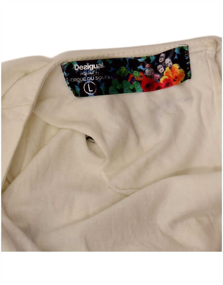 DESIGUAL pentru femei Cirque Du Soleil Graphic Vest Top UK 14 Large White