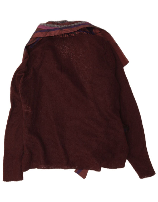 Jacqueline Riu Pulover cardigan pentru femei cu cravată în față UK 18 XL maro cu dungi