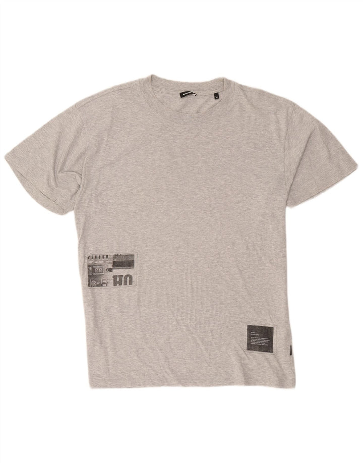 Tricou grafic pentru bărbați Diesel Top Medium Gri din bumbac cu pete