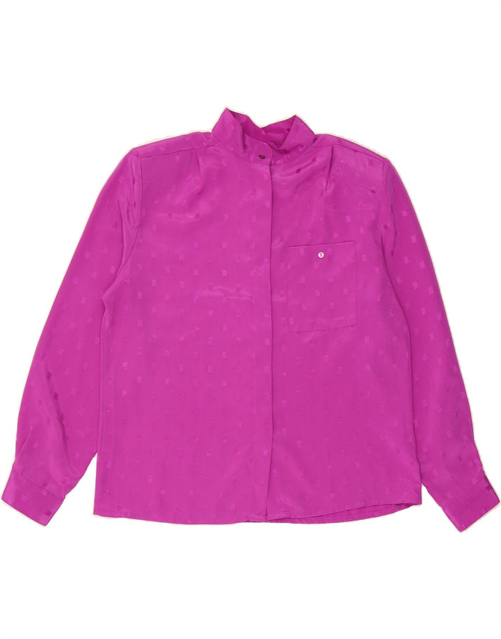 C&A Womens Shirt Blouse EU 44 XL Purple Geometric Polyester Vintage C&A and Second-Hand C&A from Messina Hembry 