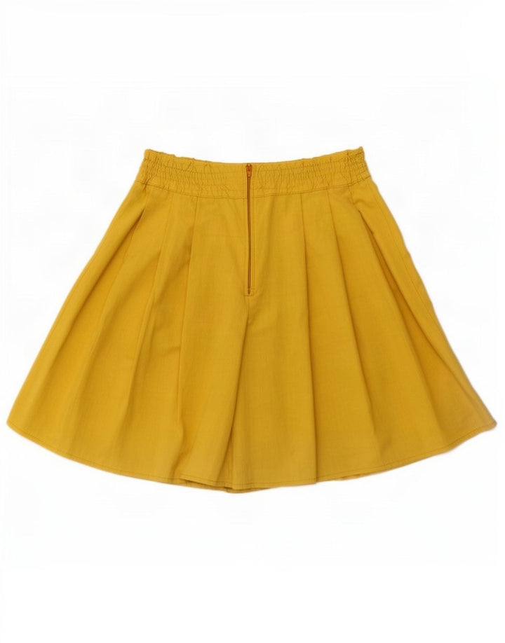 Fusta mini cu fusta vintage pentru femei W26 Small Yellow Viscose