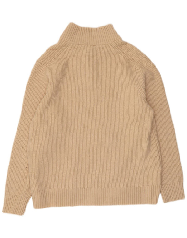 Pulover pentru bărbați Lyle & Scott, cu fermoar și gât, XL, bej