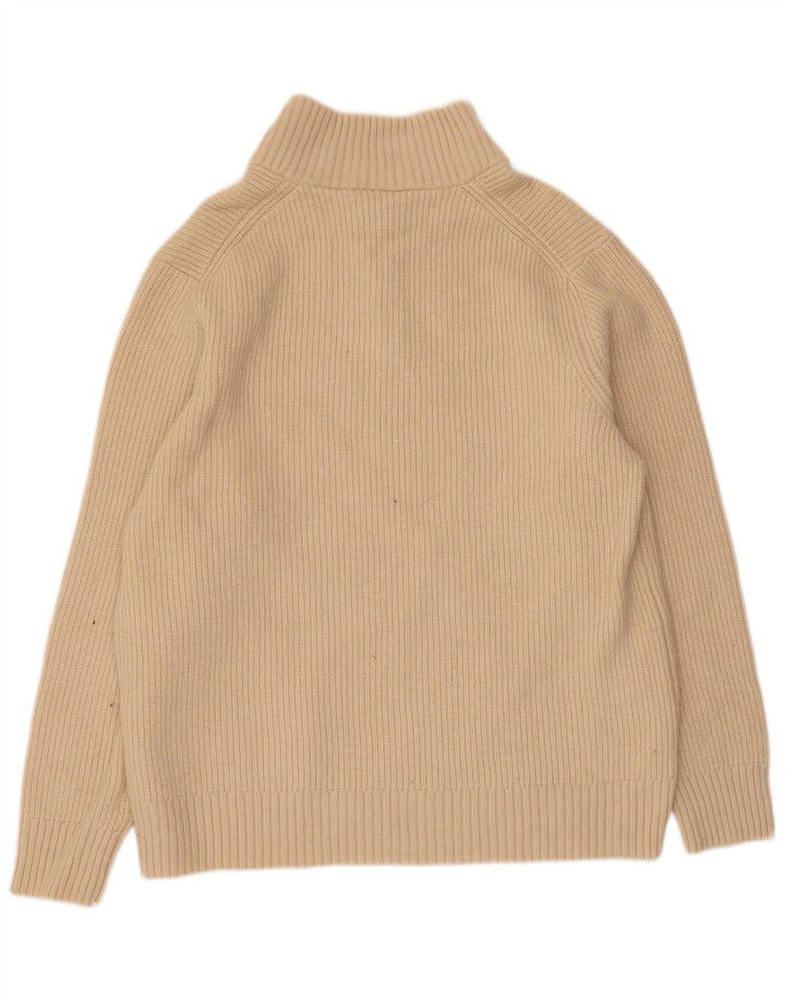 Pulover pentru bărbați Lyle & Scott, cu fermoar și gât, XL, bej
