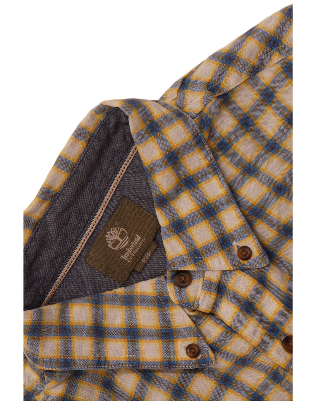 Cămașă cu mânecă scurtă Timberland Earthkeepers pentru bărbați, carouri mici, galbene