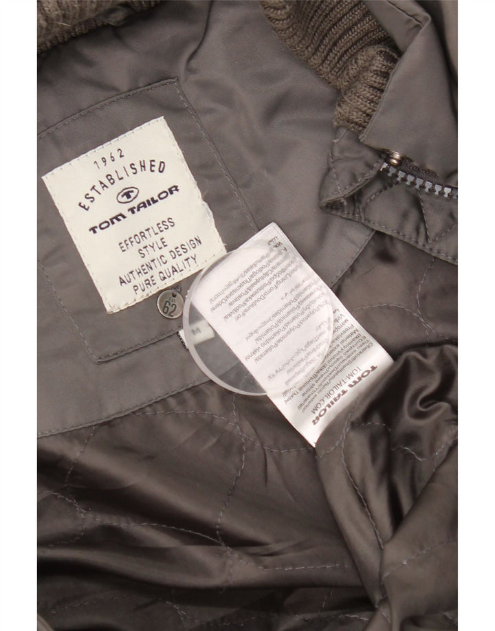 Palton căptușit cu glugă pentru femei Tom Tailor UK 14 Medium Gri Poliamidă