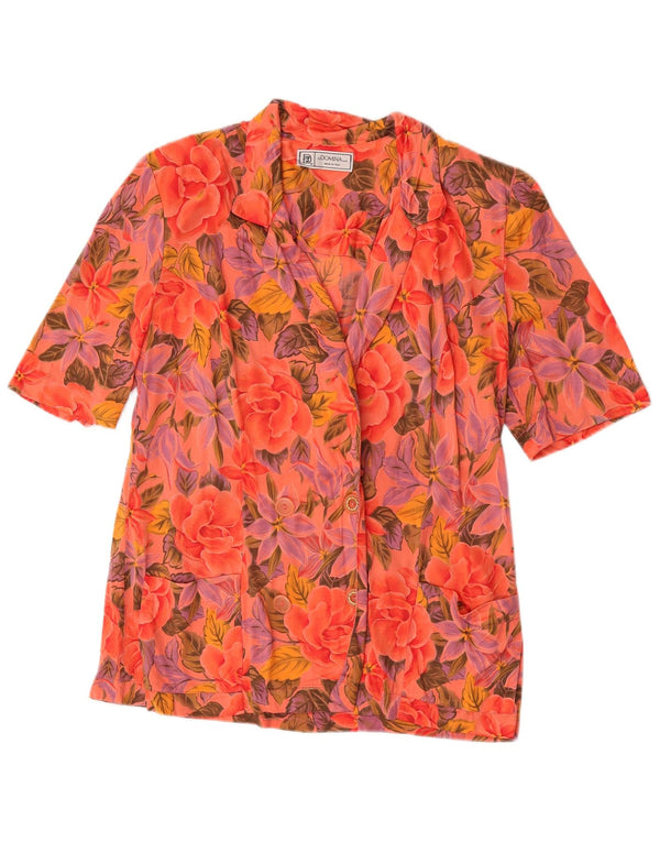 Domina Womens Short Sleeve Cardigan Top IT 50 XL Multicoloured Floral